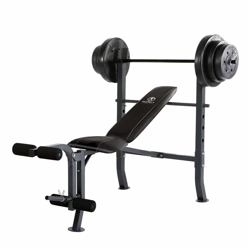 Marcy Diamond Mid-Width Bench and 100-Pound Weight Set 